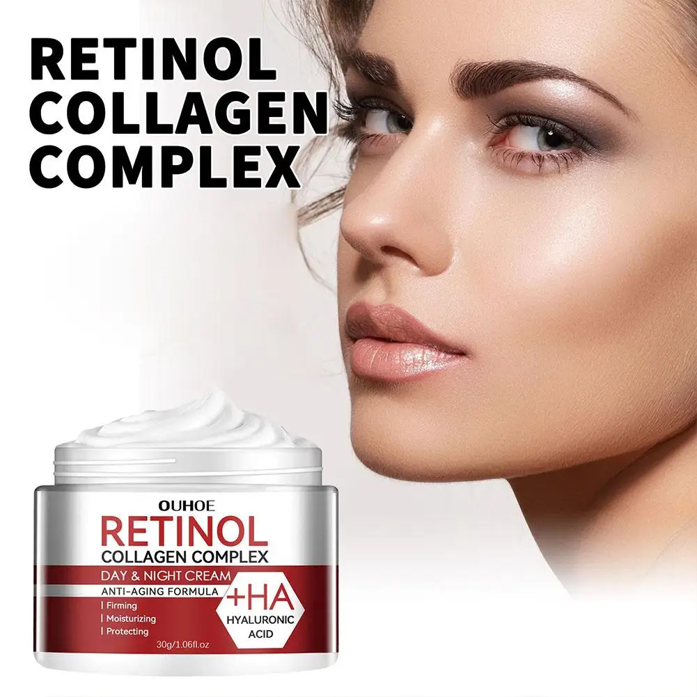 3Pcs Effective Retinol Facial Cream Anti Aging Moisturizing Wrinkle Remover Collagen Hyaluronic Acid Creams Nourishing Skin Care