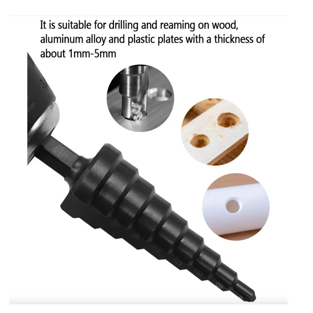 Prodrills 3 Pcs HSS Step Drill Bit Set Total 24 Sizes with Case Woodworking Tools