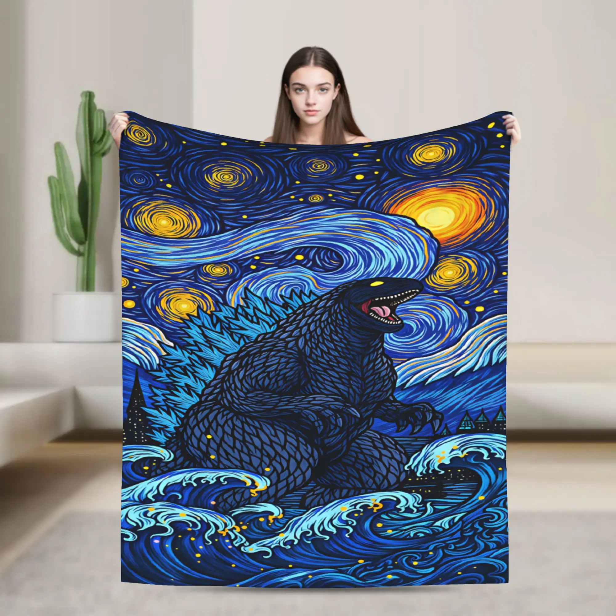 G-Godzillas  Warm Blanket  Camping Plush Throw Blanket Novelty Bedroom Flannel Bedspread Sofa Bed Cover