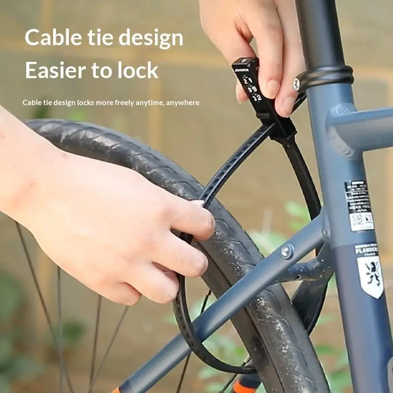 Resettable 3-Digit Password Combination Tie Lock Anti-Theft Portable Lock for Bicycle E-Scooter Helmet Travel Luggage