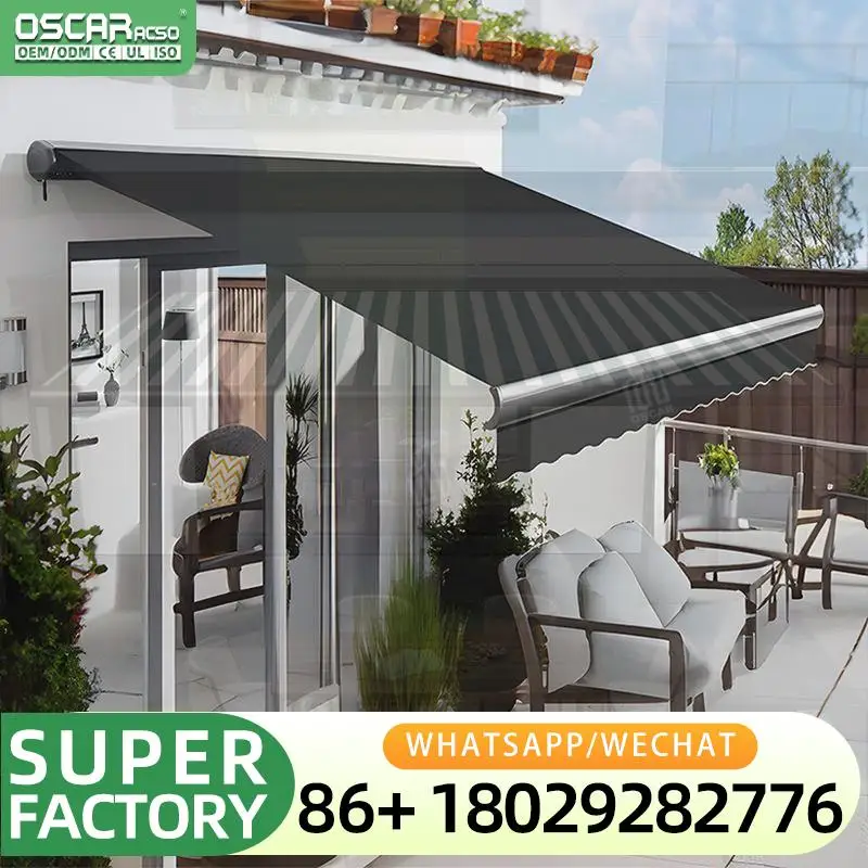 

Customizable Retractable Outdoor Sunshade Automatic Car Sunshade Aluminum Awnings Canvas Pergola Style for Patio Garden Garage R