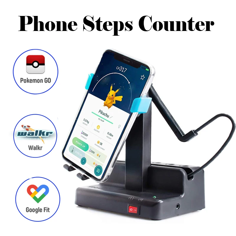 Mobile Phone Smart Watch Auto Step Shaker Automatic Step Counter for Pokemon Go/GoogleFit Cellphone Pedometer for Iphone/Android