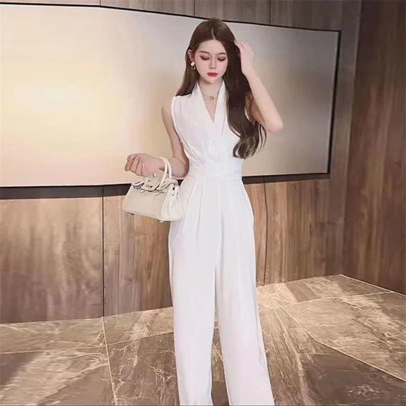 

Celebrity Temperament Jumpsuit for Women With Sense Lluxury 2024 summer New Fashion Waistband Loose Fitting Jumpsuit SetS