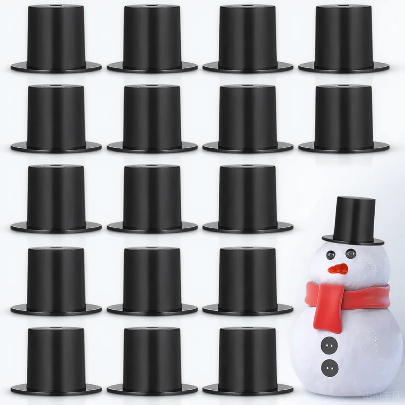 

50Pcs Mini Top Hats Hat for DIY Christmas Decorative Snowman Party Supplies Adorable Tiny Black Hats Craft Accessories