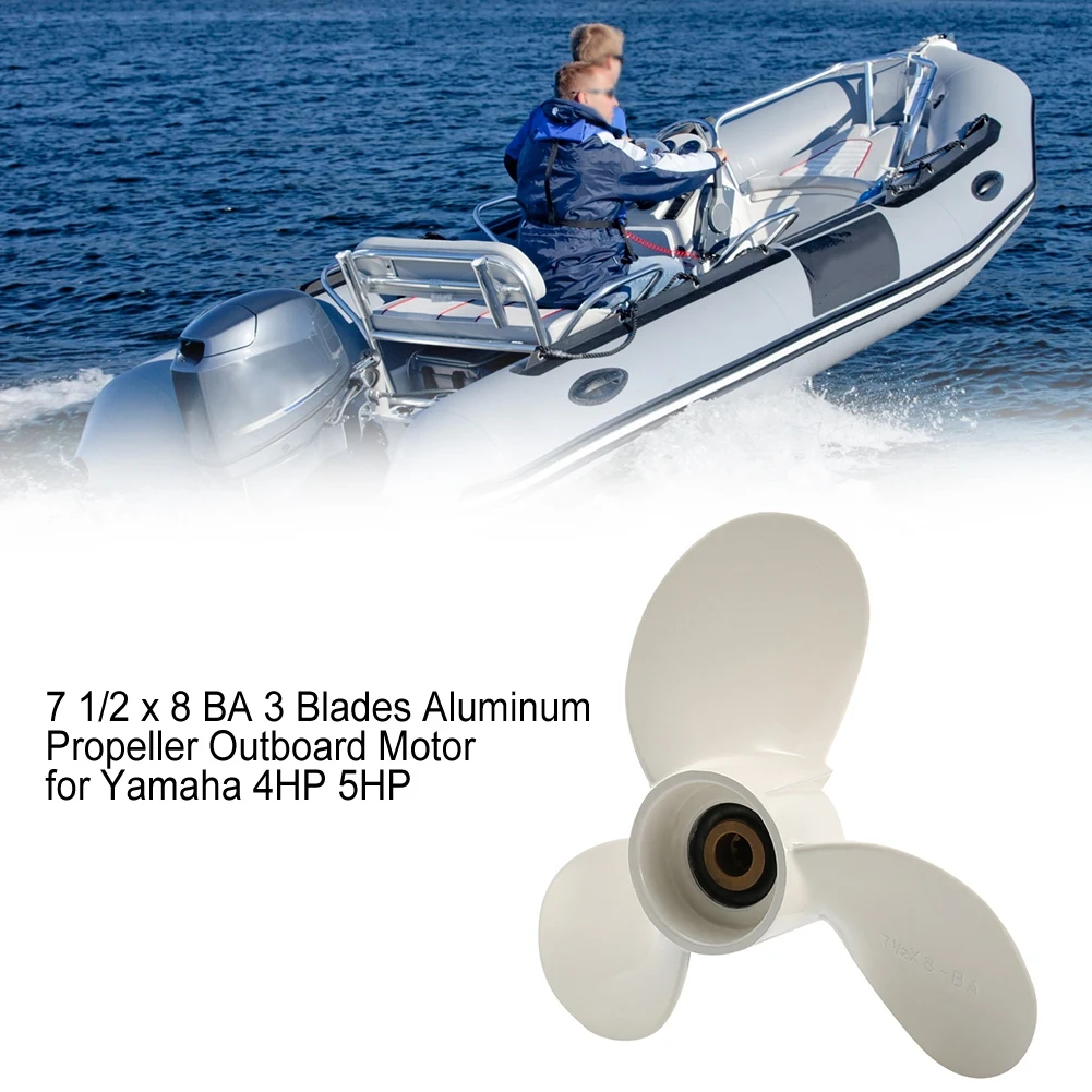 Outboard Motor Propeller 7 1/2 x 8 BA 3 Blades Aluminum Propeller Outboard Motor for  4HP 5HP 3 Blades Motor Propeller