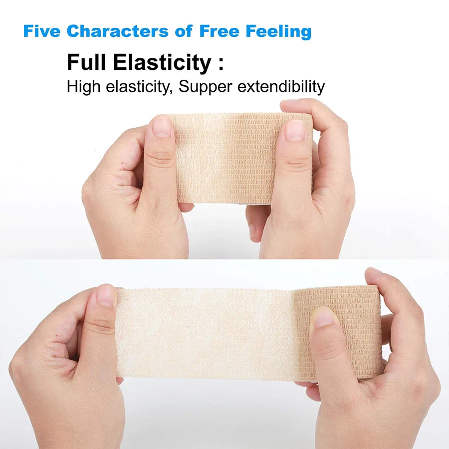 1/5 Rolls Elastic Bandage Medical Adhesive 2.5/5/7.5/10cm*4.5m Sports Breathable Tape Sports Protector For Wrist Ankle First Aid