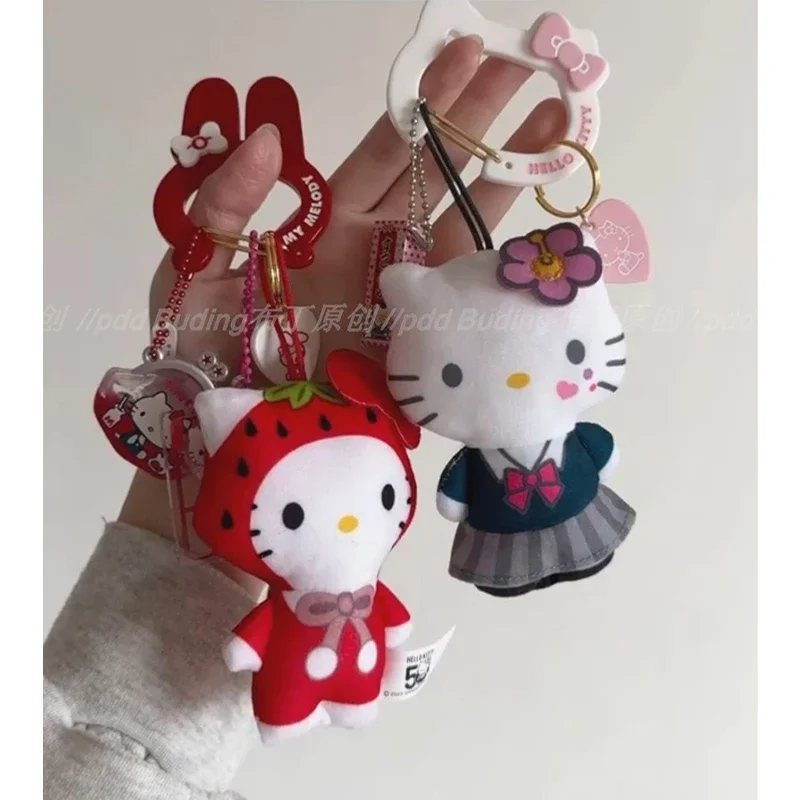New Anime Cartoon Sanrios My Melody Hello Kittys Keychain Ins Kawaii Car Backpack Pendant Jewelry Holiday Gifts