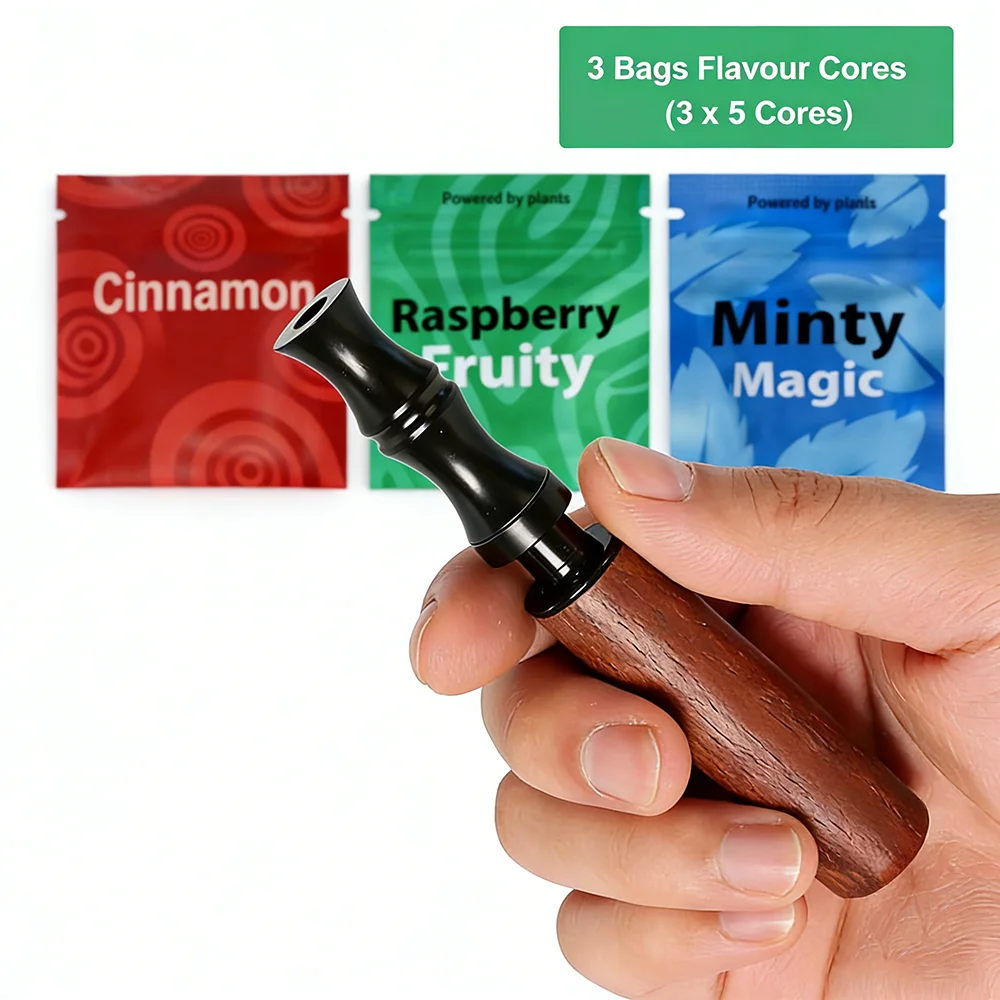 

Upgraded Magnetic Version Natural Walnut Breathing Stick Assists In Daily Stress Relief Suitable For Office Home And Travel