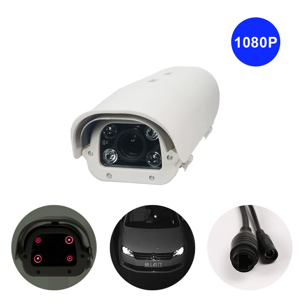 

1080P LPR IP Camera 2MP Varifocal Lens IP Vehicles License Number Plate Recognition LPR Camera Outdoor For Highway Parking Lot