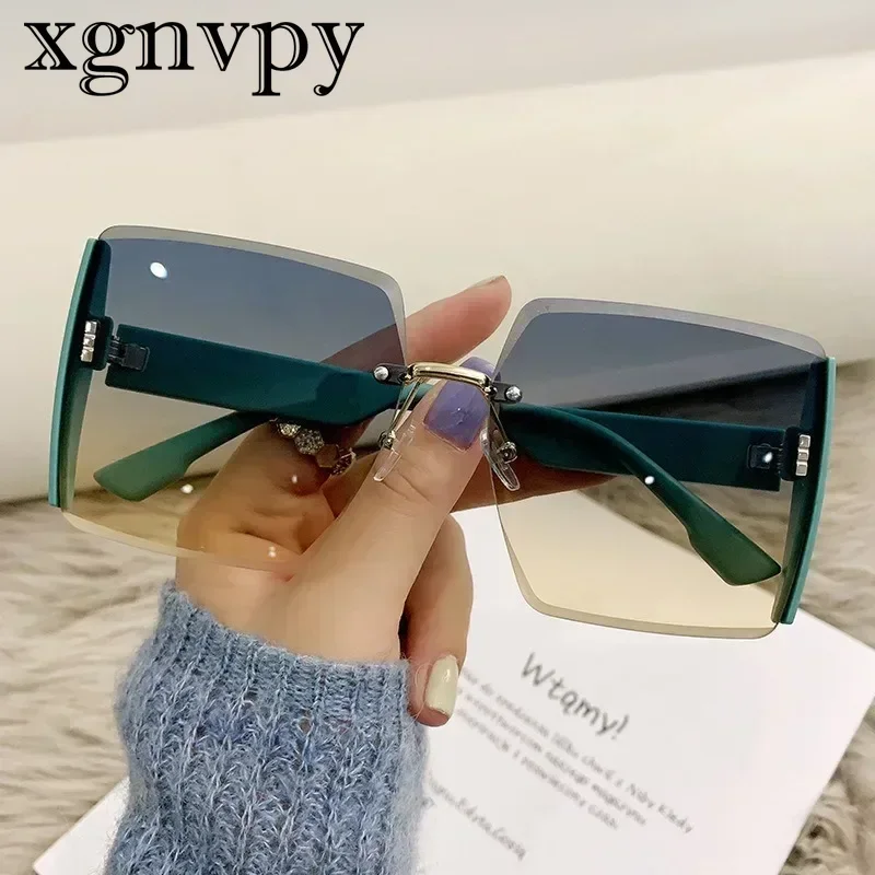 Xgnvpy Frameless Cut Edge UV Resistant Sunshade Sunglasses for Trendy Women Popular on The Internet The Same Style of Sunglasses