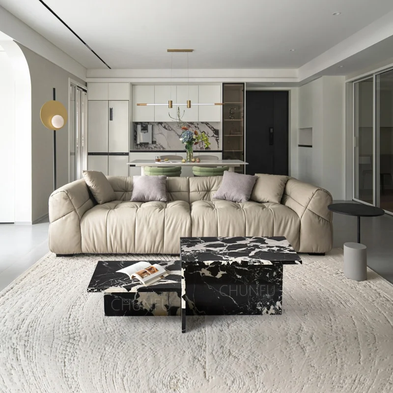 OEM ODM Customized Natural Stone Modern Extendable Travertine+Metal Top Living Room Furniture Calacatta Viola Black Marble Side