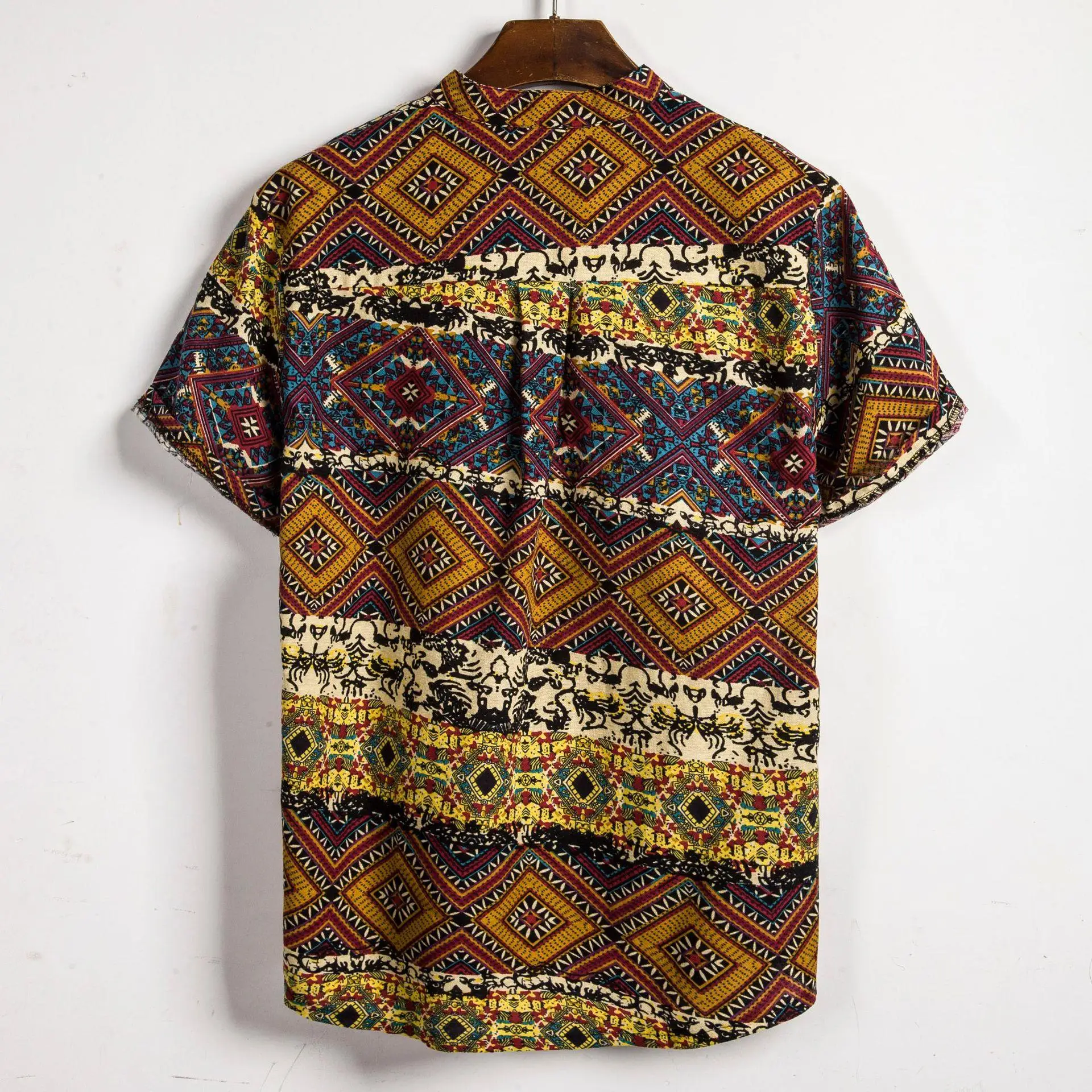 

Мужская льняная ткань с большим цветочным принтом ort Sve irt Casual Sle, летняя спортивная одежда, удобная посадка, подходит для всех G