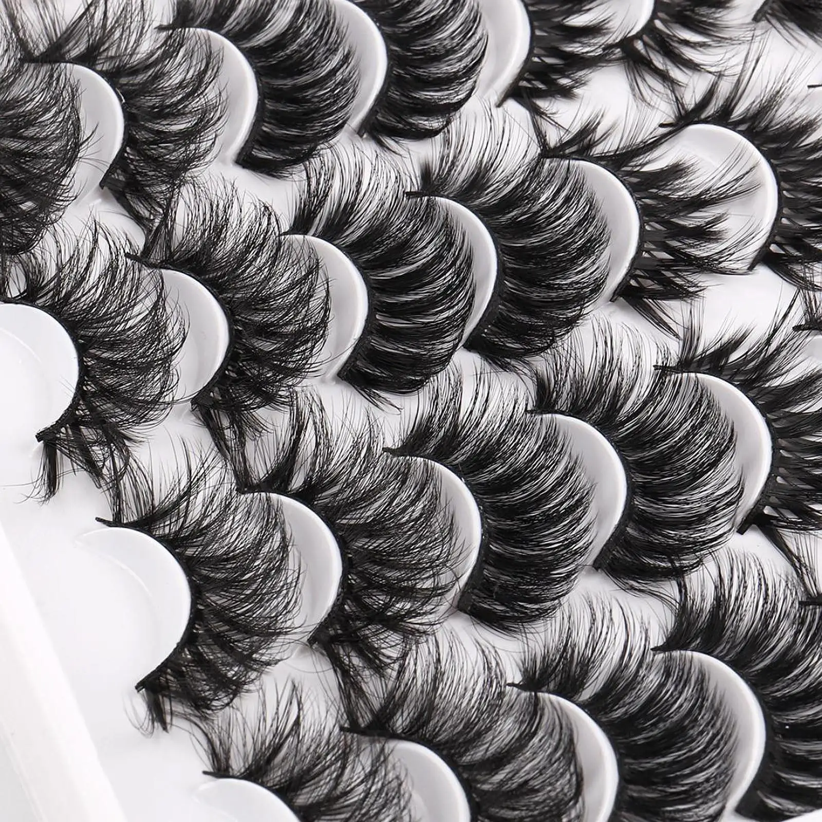 Faux cils 3D doux réutilisables, multipack, cils épais et vaporeux avec brosse à cils pour maquillage de fête