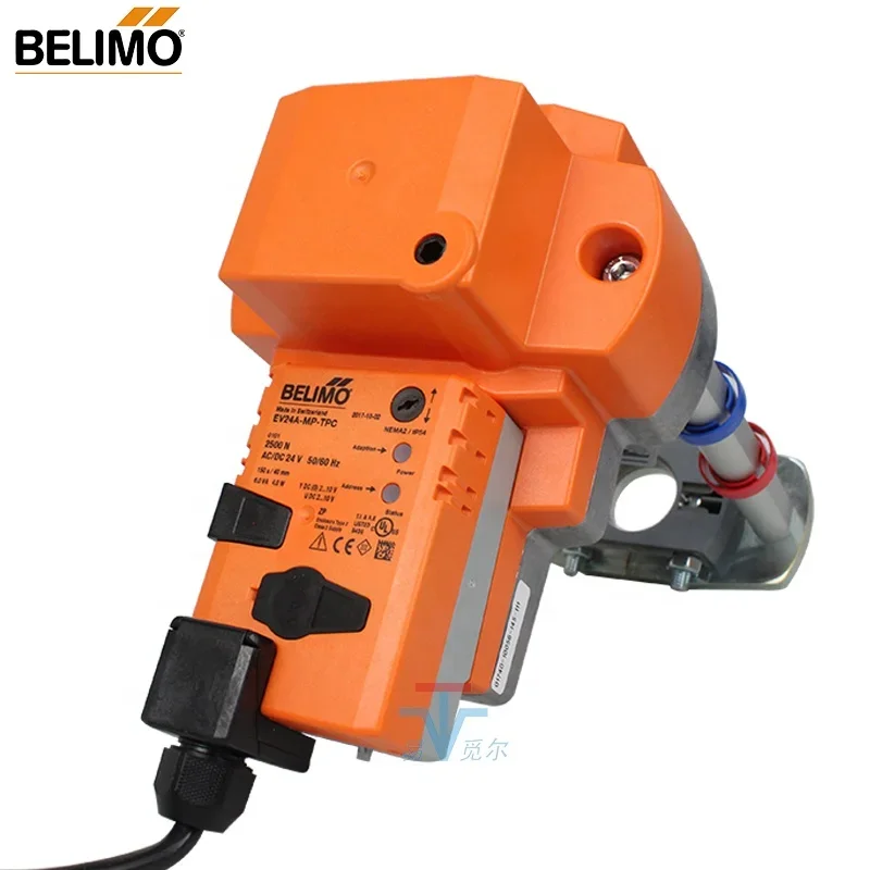 Belimo 2500 N AC/DC24V EV24A-MP-TPC   Globe valve actuator, 2500 N 150 s (90...150 s), Stroke 40 mm, IP54, Terminals with cable