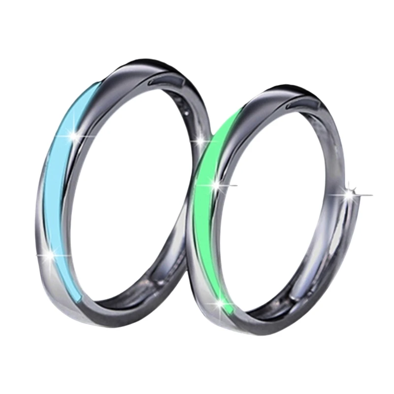 Unique Mobius Styles Glowing Couple Rings Sturdy Alloy Accessory for Lovers