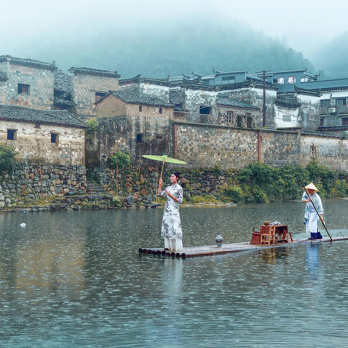 

Classical Dancing Oilpaper Umbrella Large 82cm Bamboo Handle Water Town Photography Prop Festival Performance Decoration
