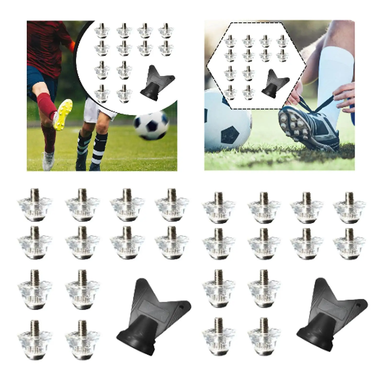 

Sports Shoe Spikes Replacement Non Slip Metal Nylon Cleats Kit for Athletic Football Training