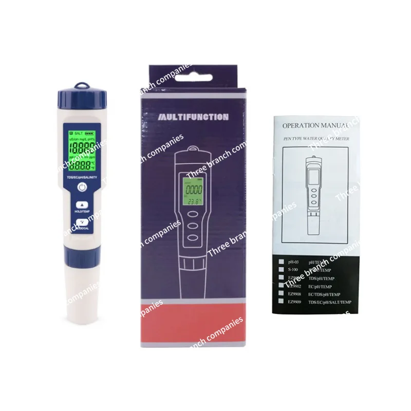 Factory Wholesale TDs/EC/Ph/Salinity Five-in-One Water Quality Test Pen Conductivity Water Quality Test Pen Salinometer