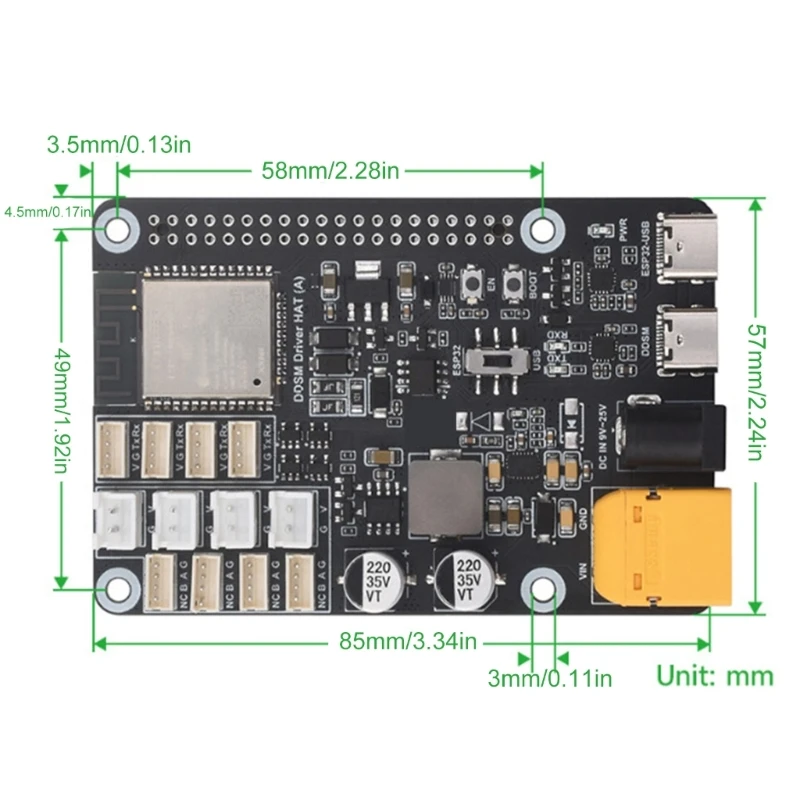 Hub Motor Board for Robotics Enthusiasts with 4CH DDSM115 and DDSM210