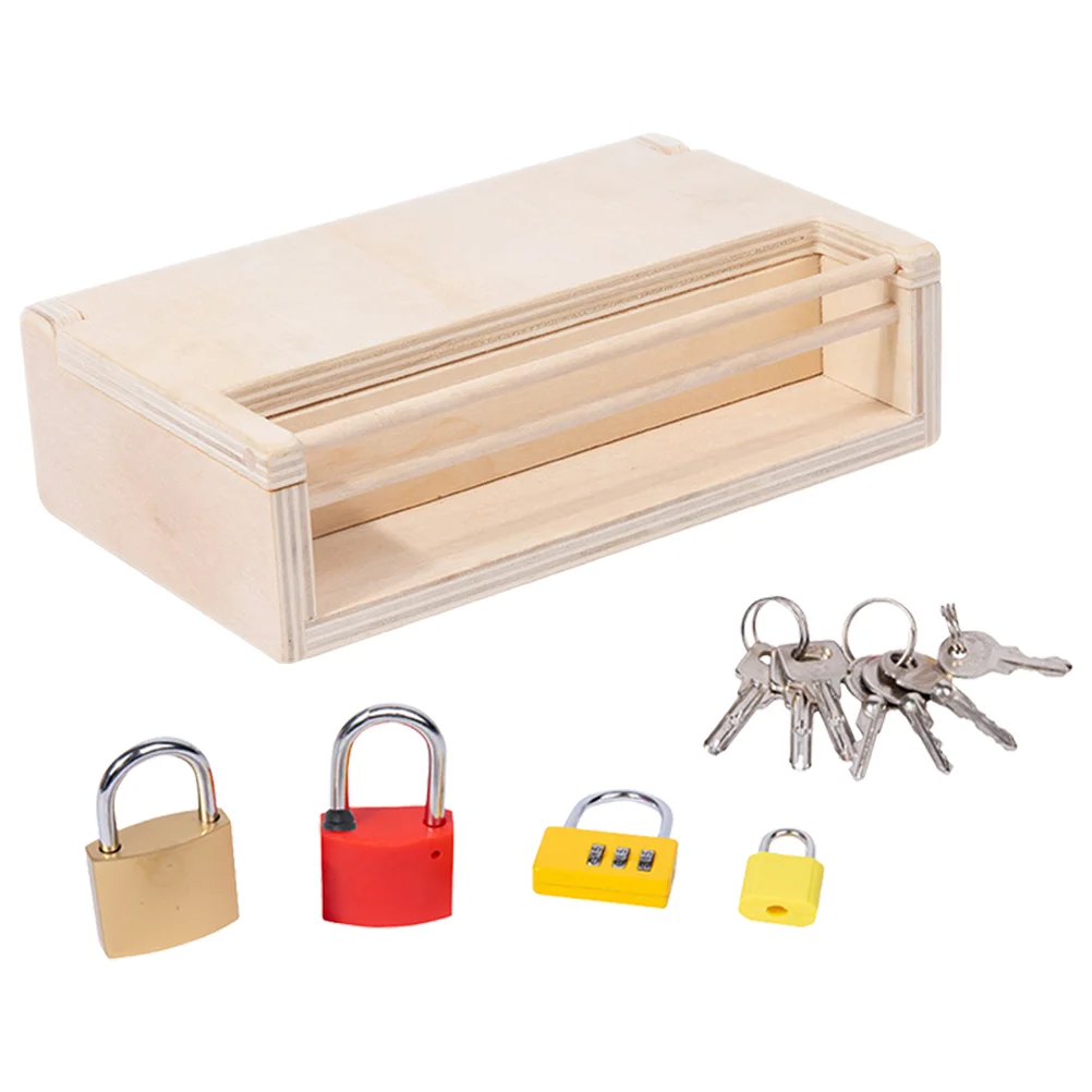 Giocattolo educativo Montessori Lock Box per bambini Altri giocattoli Apprendimento in legno per bambini