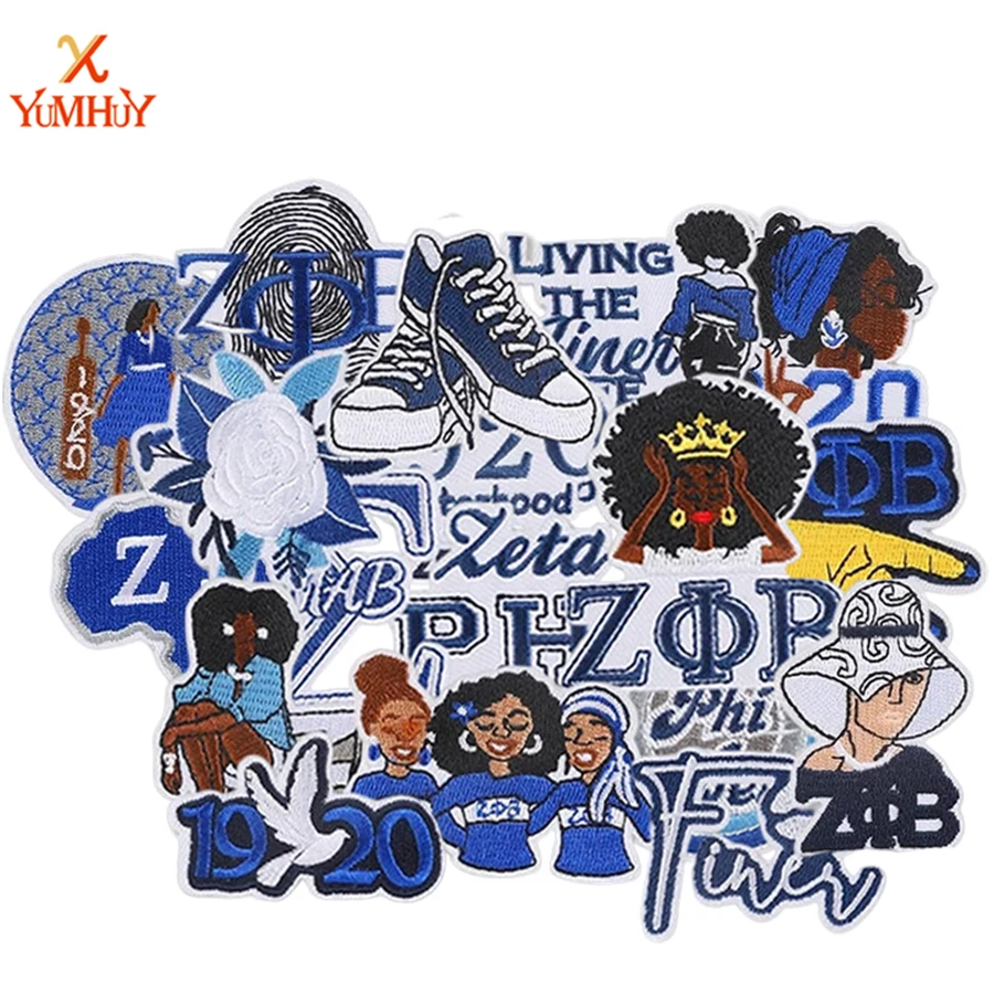 Синий 1920 Zeta Phi Beta Iron On Patches Греческие буквы Разнообразные классические мотивы Высококачественная вышивка Easy Iron On Back Ideal f Синий 1920 Zeta Phi Beta Iron On Patches Греческие буквы Разнообразные классические мотивы Высококачественная вышивка Easy Iron On Back Ideal f