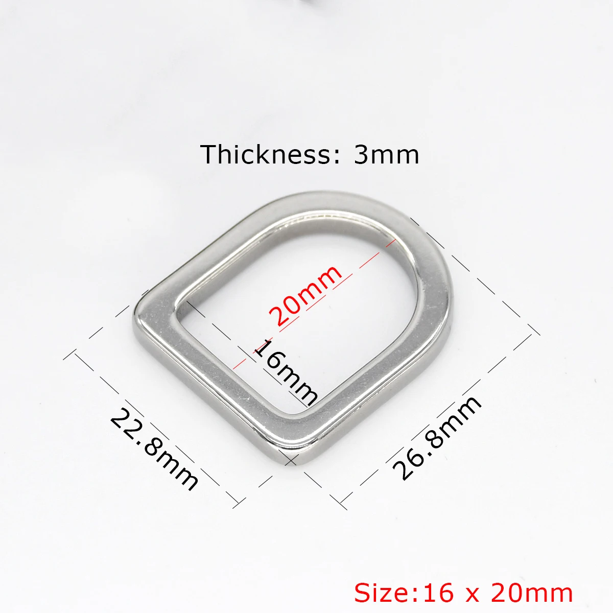 1pc Edelstahl d Rings chnalle ovaler Ring Einsteller Verschluss Schnalle Leder Bastel tasche Teile Geldbörse Rucksack Haustier Kragen Zubehör – Detail 7
