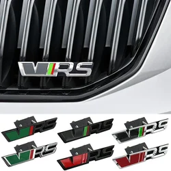 VRS Logo Car Front Grille Emblem Metal Badge Decoration for Skoda Octavia Rs Fabia Rapid Superb Kodiaq Exterior Accessories
