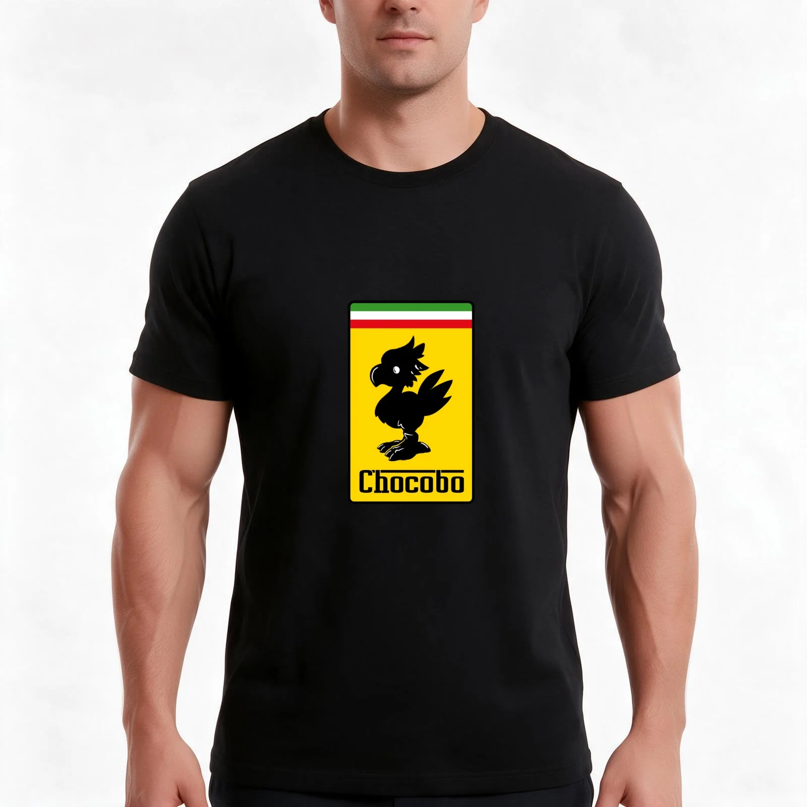 Scuderia Chocobo T-Shirt Summer Casual Cotton Tee Oversized Streetwear Tops Vintage Graphic Print Loose Fit Short Sleeve