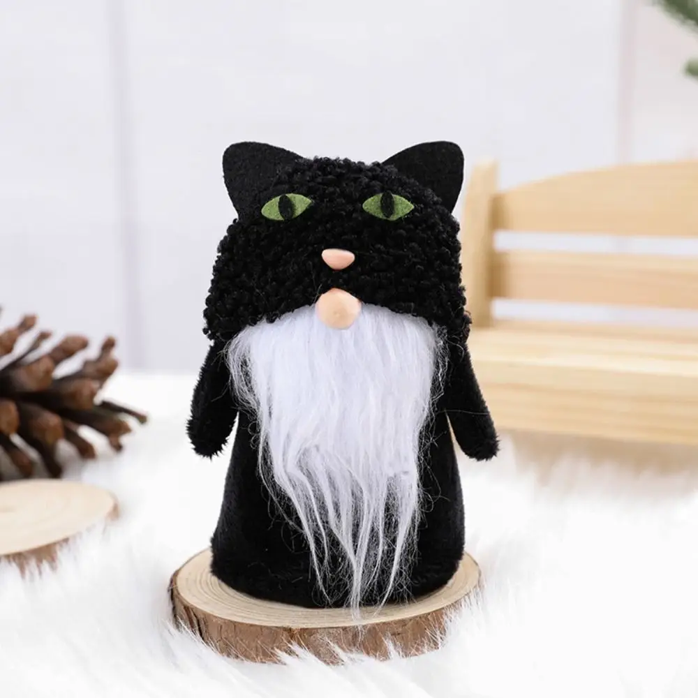 Cute Fall Gnome Figurines Pumpkin Black Cat Swedish Elf Dwarf Creative Ornaments Exquisite Fashion Faceless Old Man Desktop