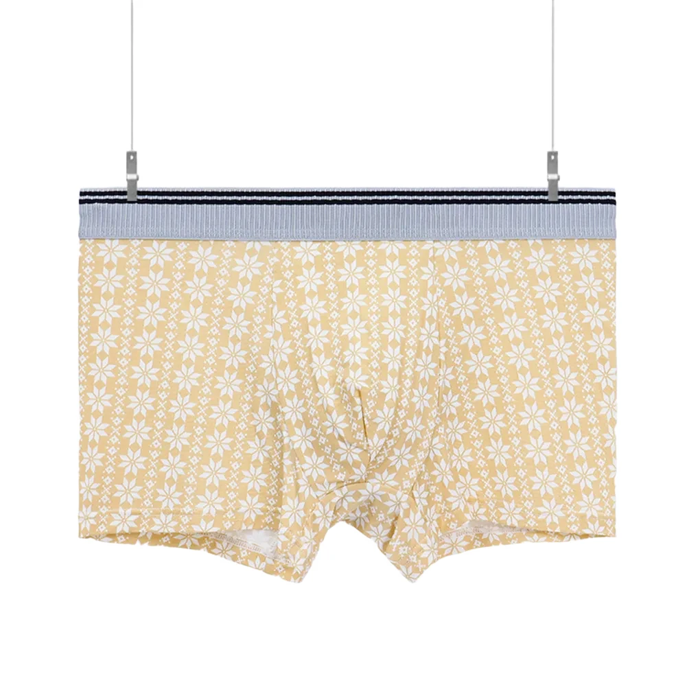 

Breathable Men's Flower Printed Boxer Shorts Mid Waist Comfortable Trunks Underwear Available in Different Color Options