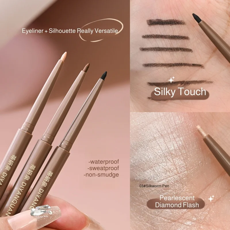 Waterproof & Sweatproof Slim Eyes Long Lasting NonSmudge Pearlescent Fine Glitter Eyeliner Pen