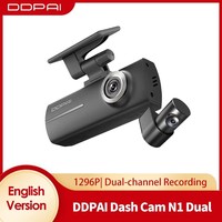 DDPAI Dash Cam N1 Dual Front and Rear Recording NightVIS 1296P Dash Camera Recorder Car DVR 24H Parking Mode WIFI App Control