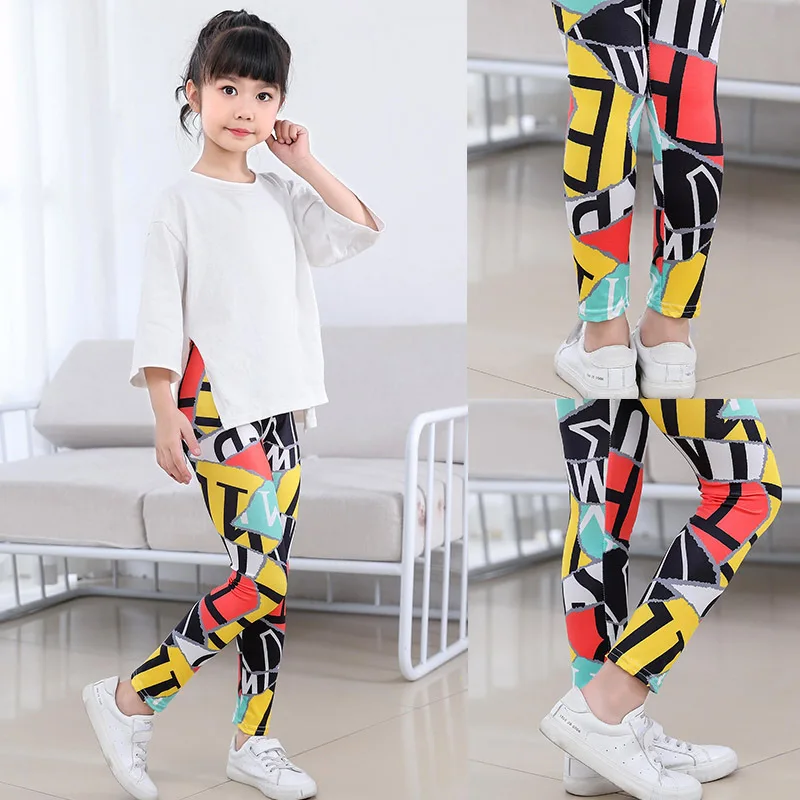 Girls Leggings for Outdoor Travel Clothes Girls Pants Student Casual Wear Customizable Stylish Computer Printing For 2-10 Years