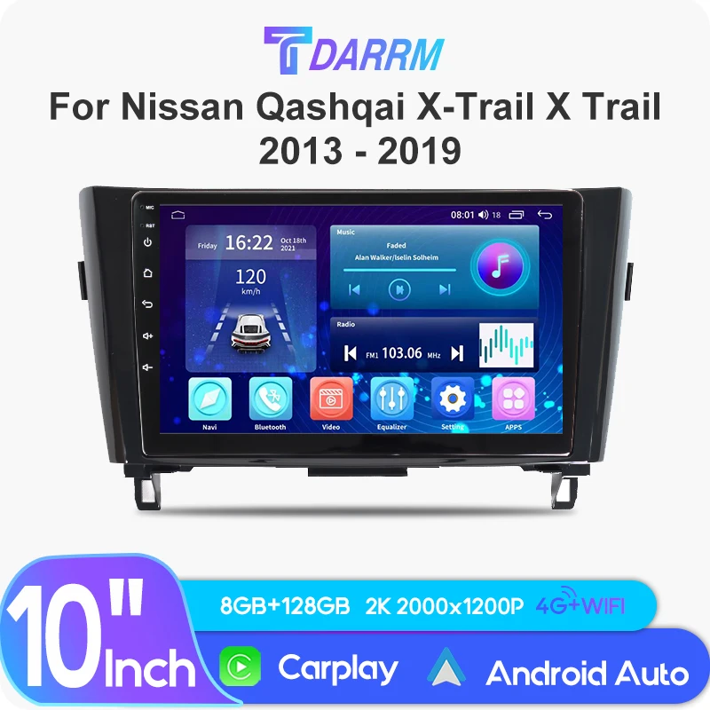 

Android Car AutoRadio For Nissan Qashqai X-Trail X Trail 2013-2019 GPS Navigation Carplay Wirerless Car Multimedia Video Player