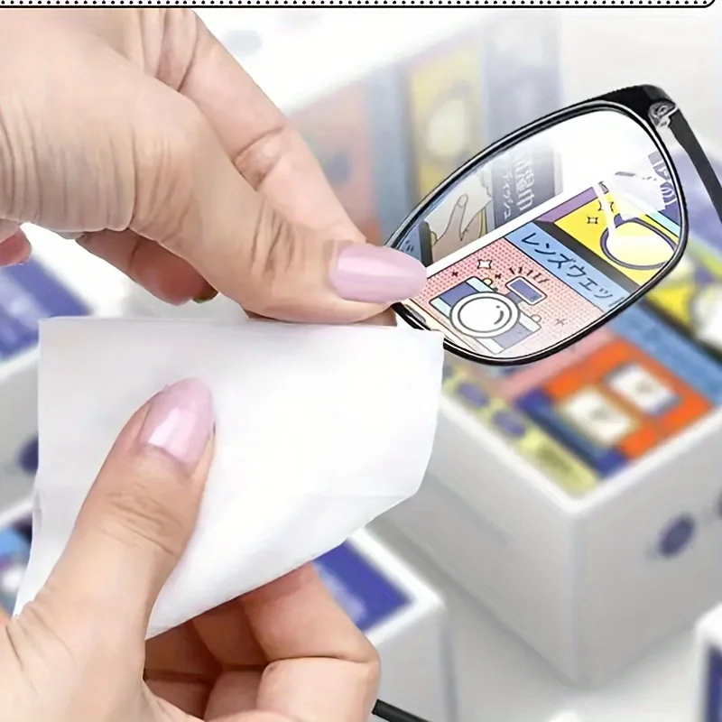 Disposable Lens Cleaning Wipes Microfiber Cloth for Glasses Safe Streak Free，eyeglasses cleaner image 3