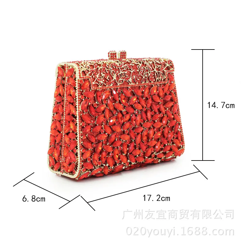 Original Single Crystal Diamond Dress Bag Clothing Brand Gifts Annual Meeting Hand Bag Large Bolsos De Lujo Mujer Marcas Famosas
