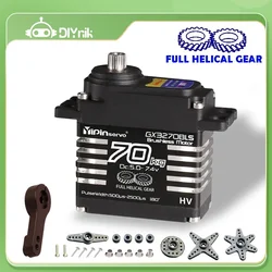 Waterproof IP68 Servo Large Torque Magnetic Induct 8.4v Brushless 70kg Servo Steel Helical Gear Remote car accessories1/8 1/10
