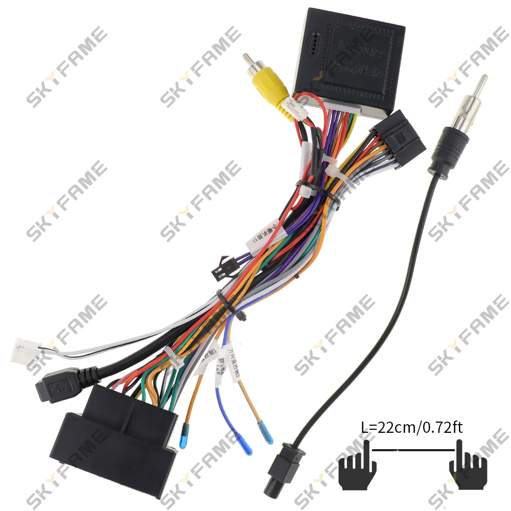 Skyfame carro 16pin estéreo cablagem cabo de alimentação caixa canbus decodificador para roewe 360 550 i5 rx5 rx3 i6 ei5 mg gs zs 3/5/6 RZ-SAI