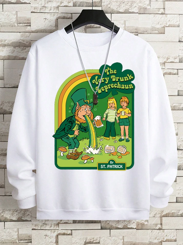 The Very Drunk Leprechaun Print Man Hoody For Women Casual Loose Sweatshirt Creativity O-Neck Clothes Autumn High Quality Hoodie