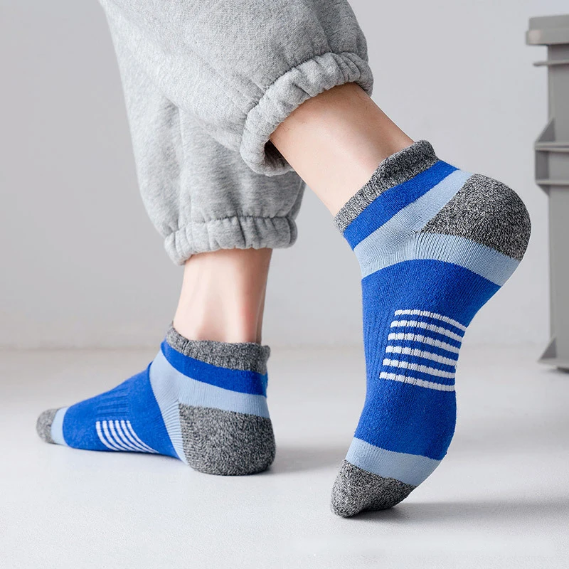 

Striped Short Socks Men Breathable Sweat Absorbing wear-resistant Socks Anti Slip All Season Boat Socks Sports Basketball Socks