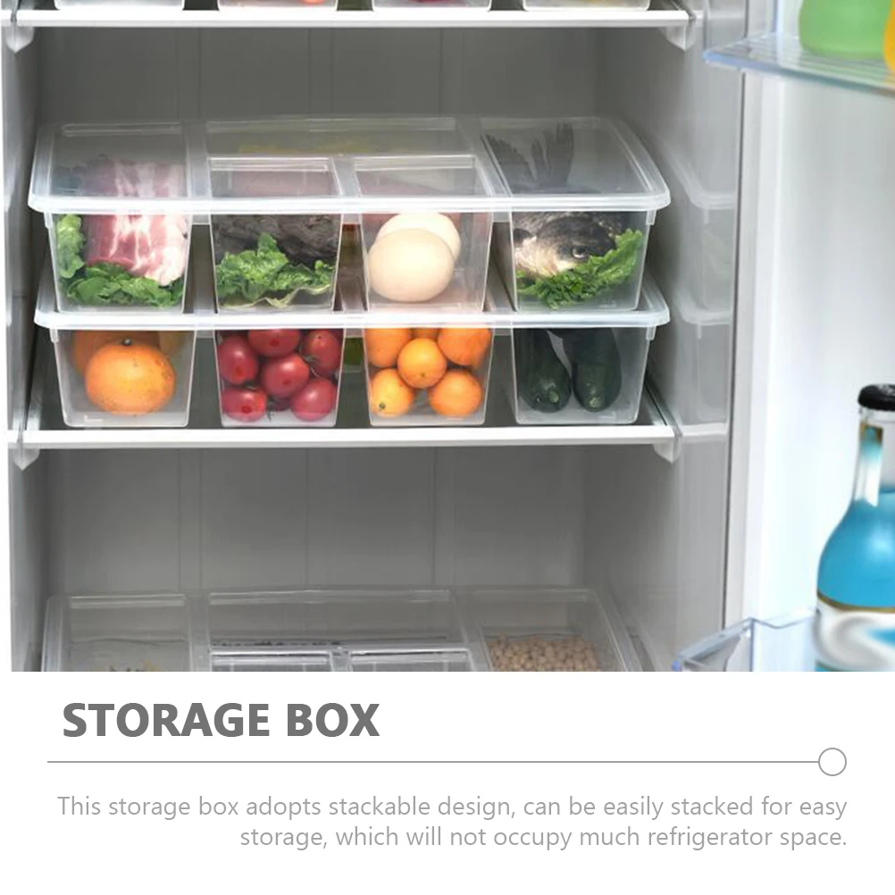 

Clear Refrigerator Organizer Bin Stackable Food Storage Box Lid Fridge Storage Container Kitchen Fresh Keeping Vegetable Fruit