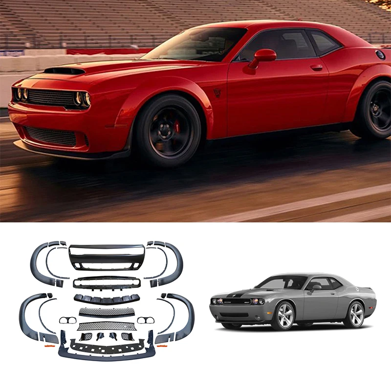 Demon Style PP Abs Front Bumper Front Lip Front Bumper Wide Fender Flares For Dodge Challenger 2008-2014