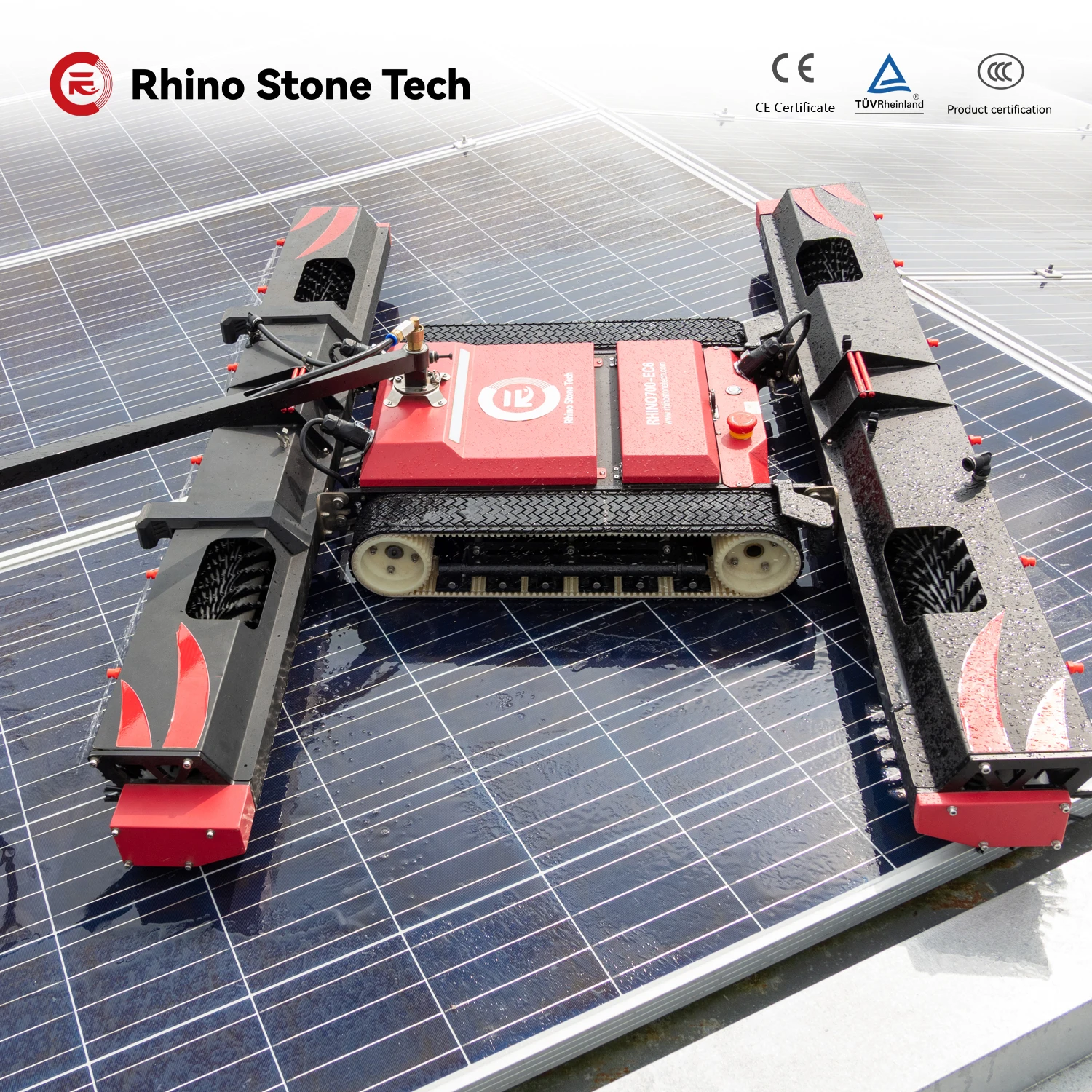 High Quality Battery Powered Solar Panel Cleaning Machine with Water Pump for Industrial Solar Farm PV Panel Deep Cleaning view 4