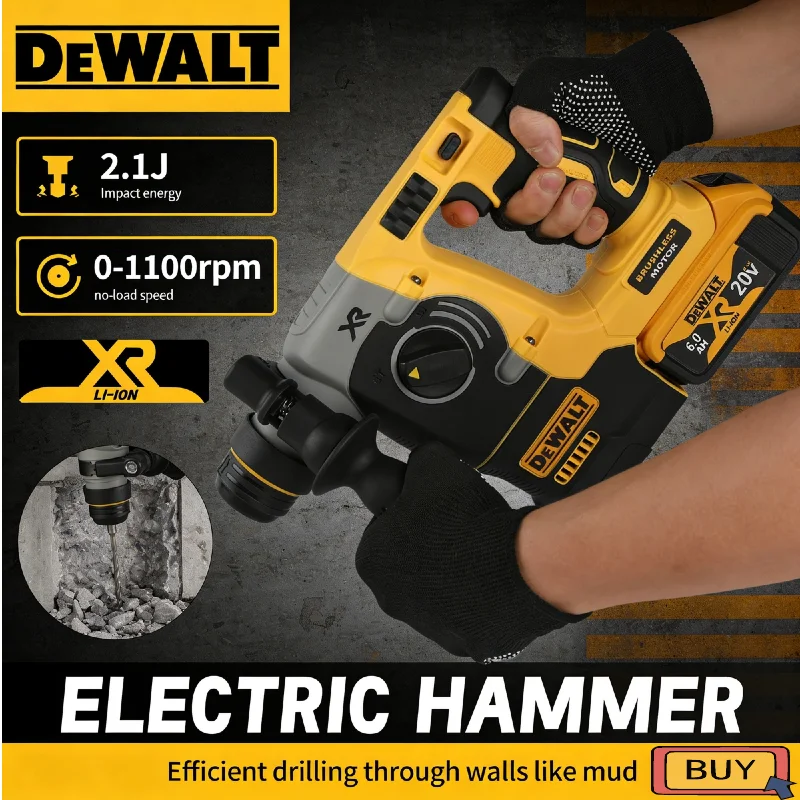 

DEWALT DCH273 Rotary Percussion Drill MAX SDS Brushless 1 Inch PLUS L-shaped Woodworking Impact Drill 18V/20V