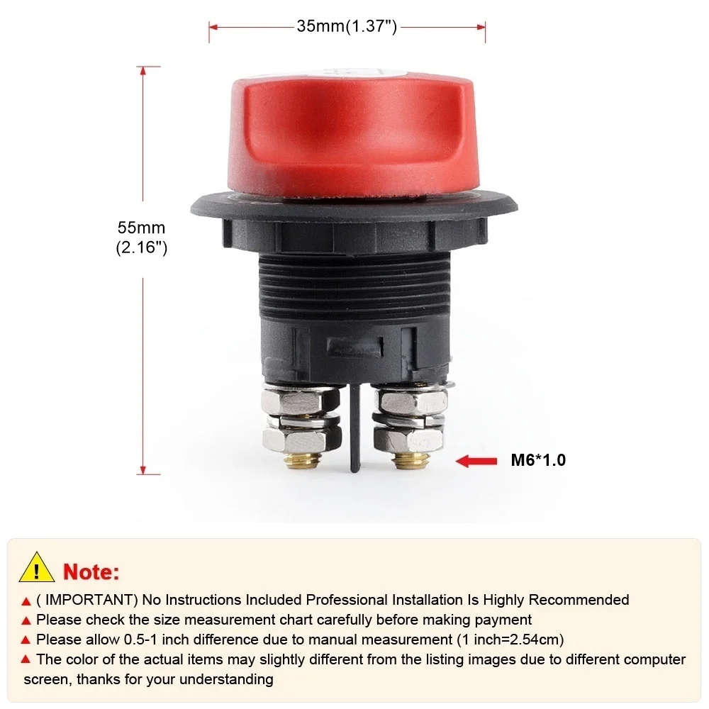 50A 100A 200A 300A DC 12V Batterietrennschalter 12V Batterie-Stromkreisschalter Trennschalter-Set für LKW, Auto, Motorrad, Boot – Detail 4