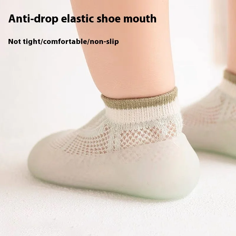 2025 طفل لينة وحيد الأولى مشوا أحذية المضادة للانزلاق تنفس جوارب داخلية للبنين بنات الرضع الربيع الصيف الخريف #4