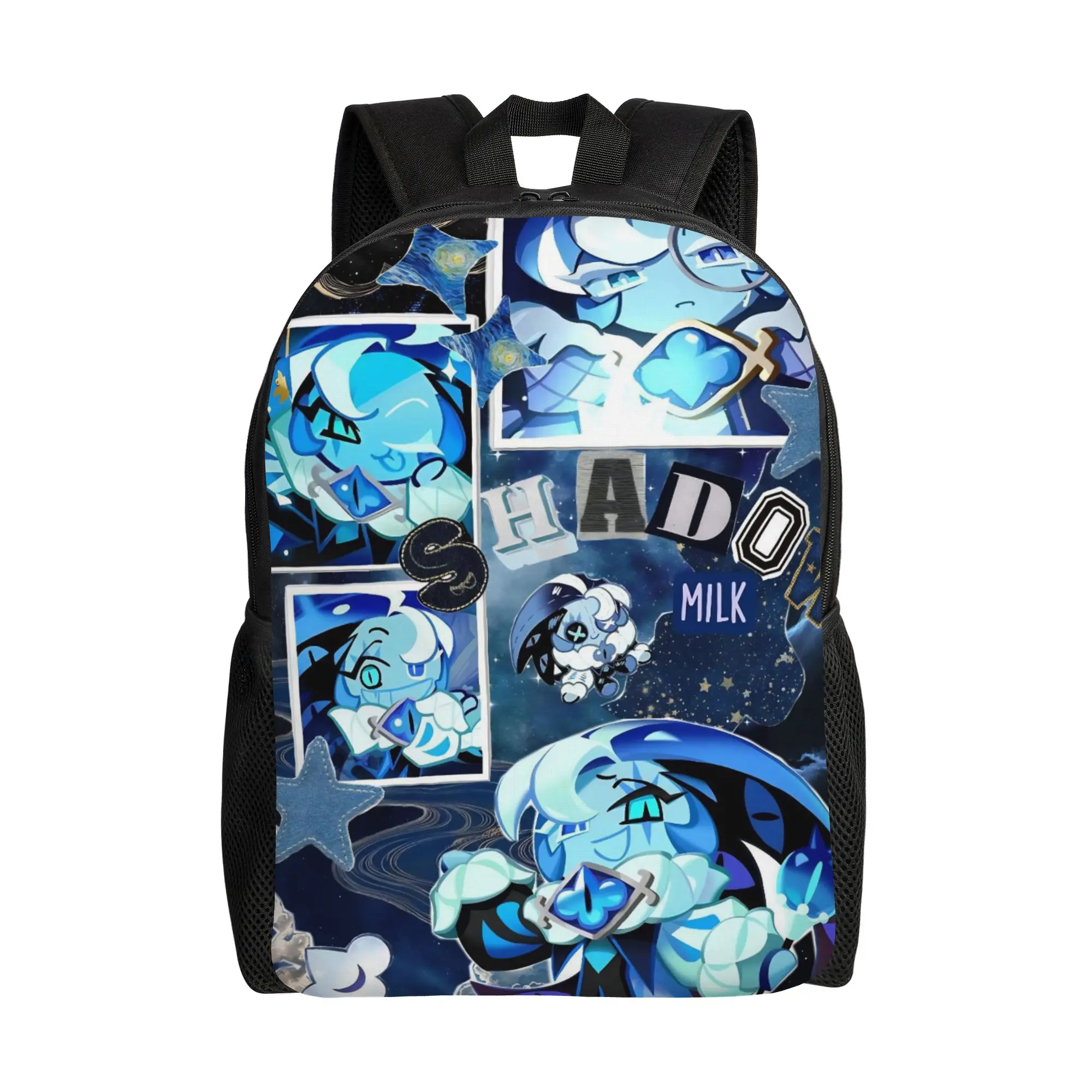 Cute Shadow Milk Cookie Run Kingdom Classical Backpack Sports High School CRK Cartoon Game Daypack for Men Women Canvas Bags