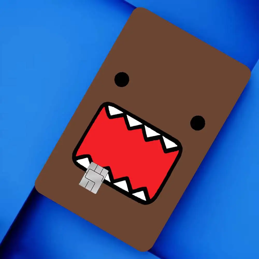 Cute D-domo kun 4pcs 1Set Laser Holographic Sticker Skin Cover for Credit Bank Debit Card