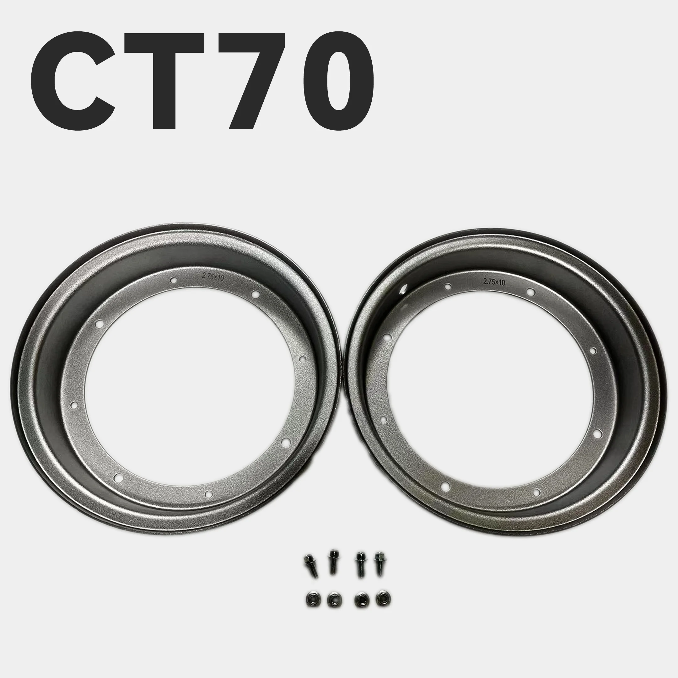 DAX CT70 Rims Stainless Steels 1 x 2-piece 2.75-10inch Wheels for CT70 1969-1970