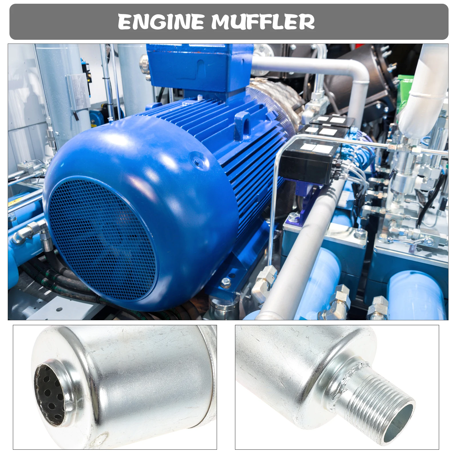 

Exhaust Muffler 3/4 Inch Threaded for Lawn Mower Small Engine Generator Quiet Replacement Accessories Gardening Tools
